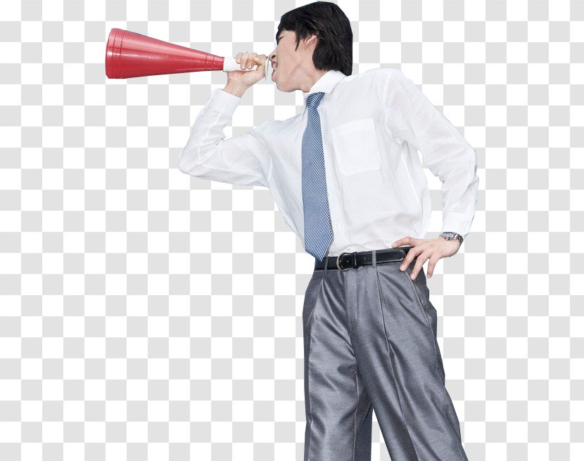 Microphone Loudspeaker - Top - Shouting Man Transparent PNG