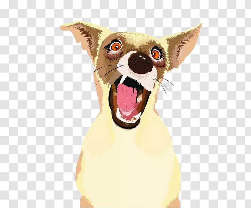 Dog Drawing - Like Mammal - Cartoon Hand Painted Surprised Puppy Transparent PNG