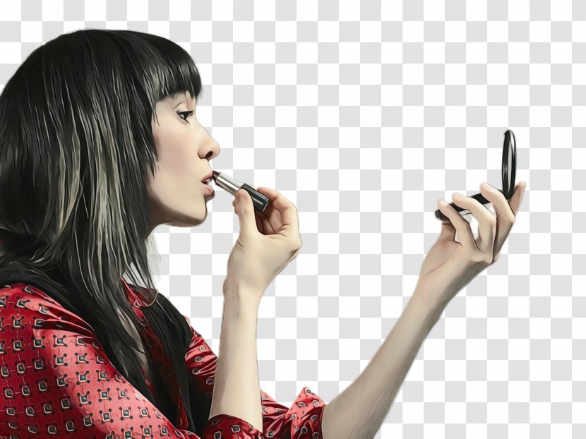 Lip Electronic Device Finger Long Hair Gesture - Smoking Transparent PNG