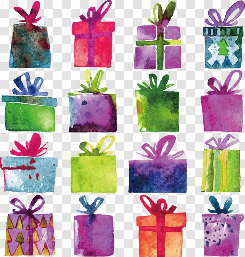 Watercolor Painting Gift Decorative Box Stock Photography - Cartoon Transparent PNG
