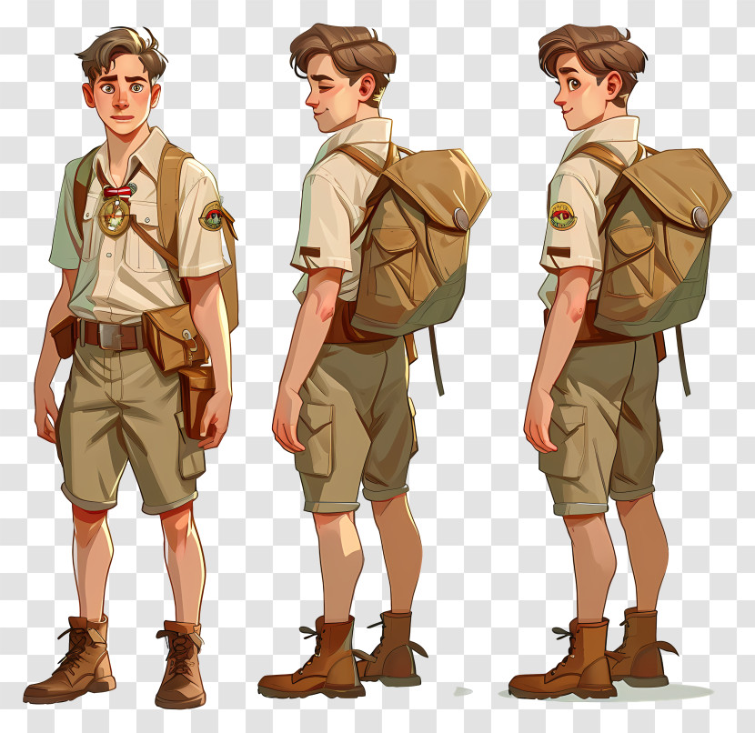 Boys Scout - Boy Scout In Different Poses Transparent PNG