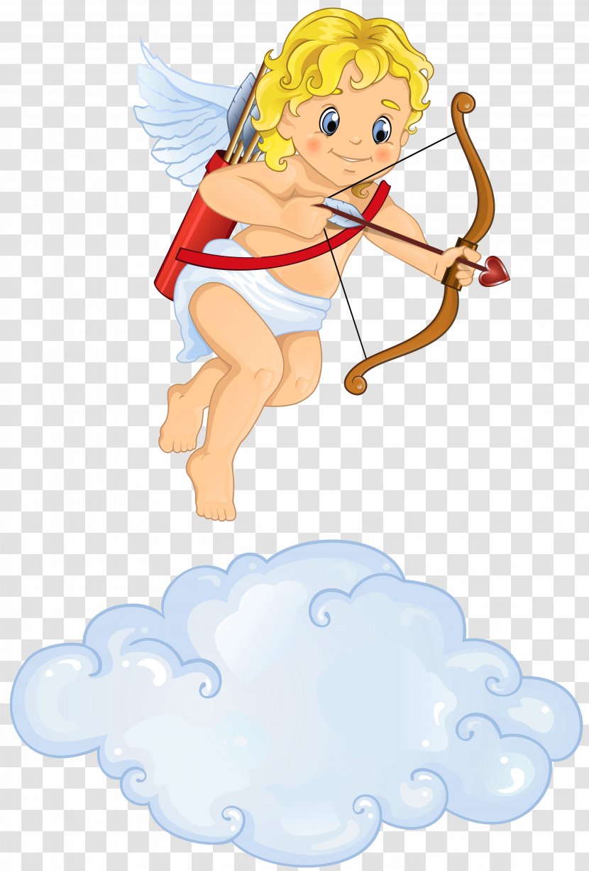 Cupid Love Angel - Cartoon - Beautiful With Cloud Clipart Transparent PNG