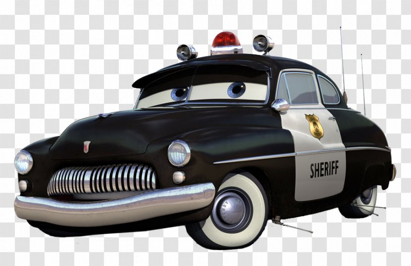 Cars 2 Mater Lightning McQueen Doc Hudson - Automotive Exterior - Creative Cartoon Black Police Car Transparent PNG