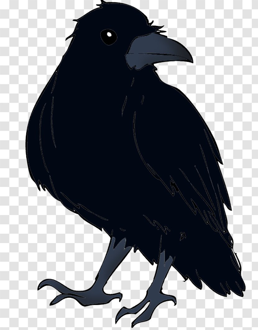 American Crow New Caledonian Rook Common Raven - Black And White Transparent PNG