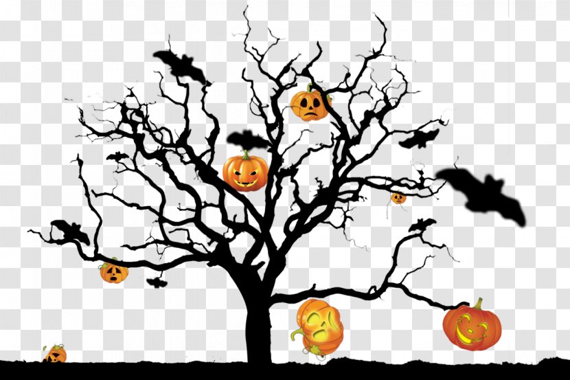 Halloween Pumpkin Ghost Tree - Leaf - Knot Transparent PNG