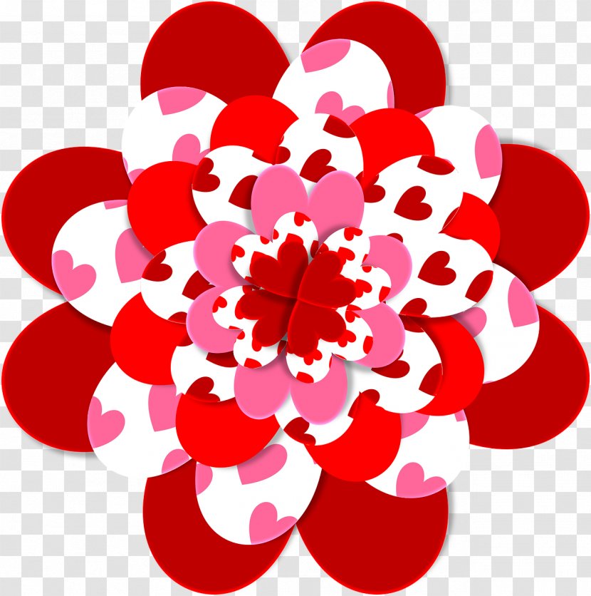 Floral Design Red Heart Flower Clip Art - Shape Transparent PNG
