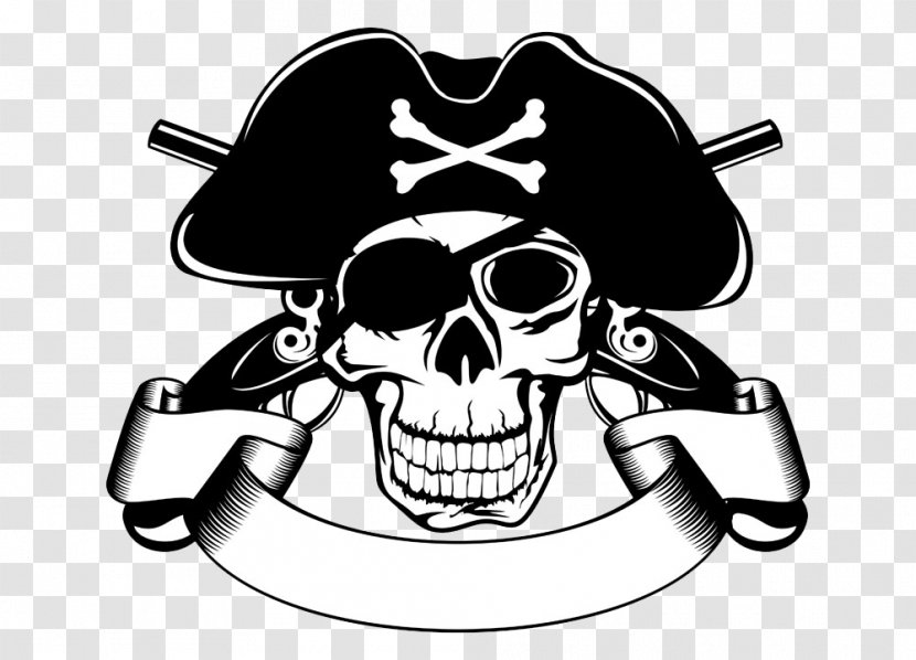 Piracy Skull Stock Illustration Clip Art - Pirate Vector Transparent PNG