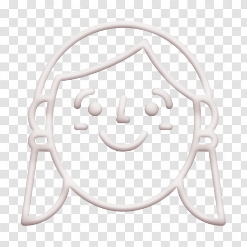 Happy People Outline Icon Woman Icon Girl Icon Transparent PNG