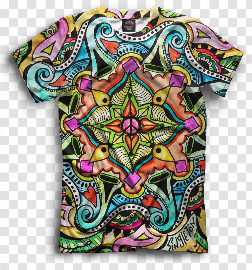 T-shirt Paisley Hippie Psychedelic Art - Drawing Transparent PNG