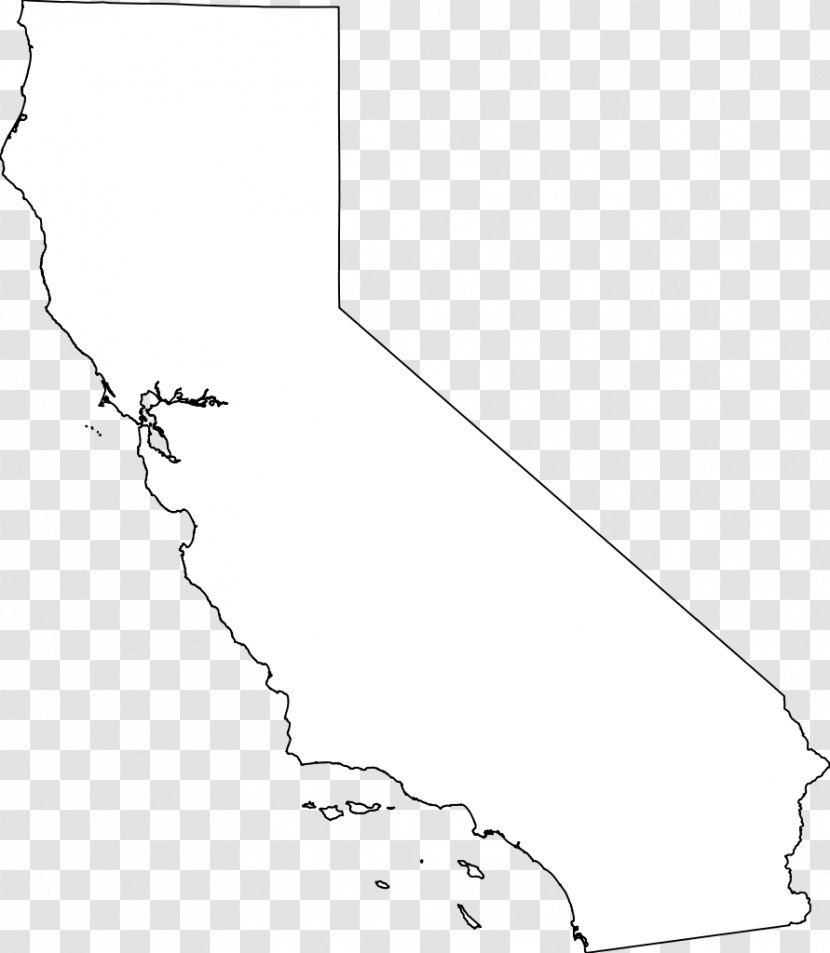 California White Line Art Angle Pattern - Black - Outline Of Transparent PNG