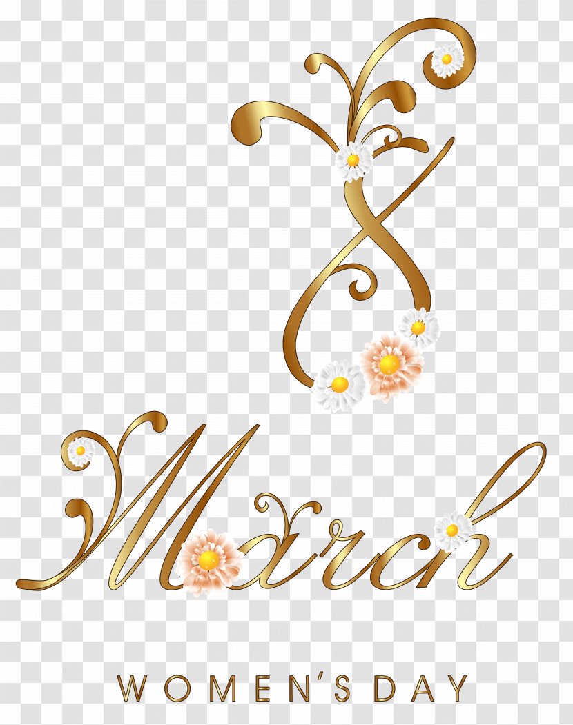 Flower International Women's Day March 8 Woman Holiday - Gift - Gold With Flowers PNG Clipart Image Transparent PNG