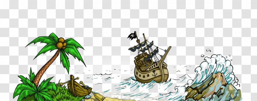 Cartoon Leaf Clip Art - Flora - Pirate Ships Transparent PNG