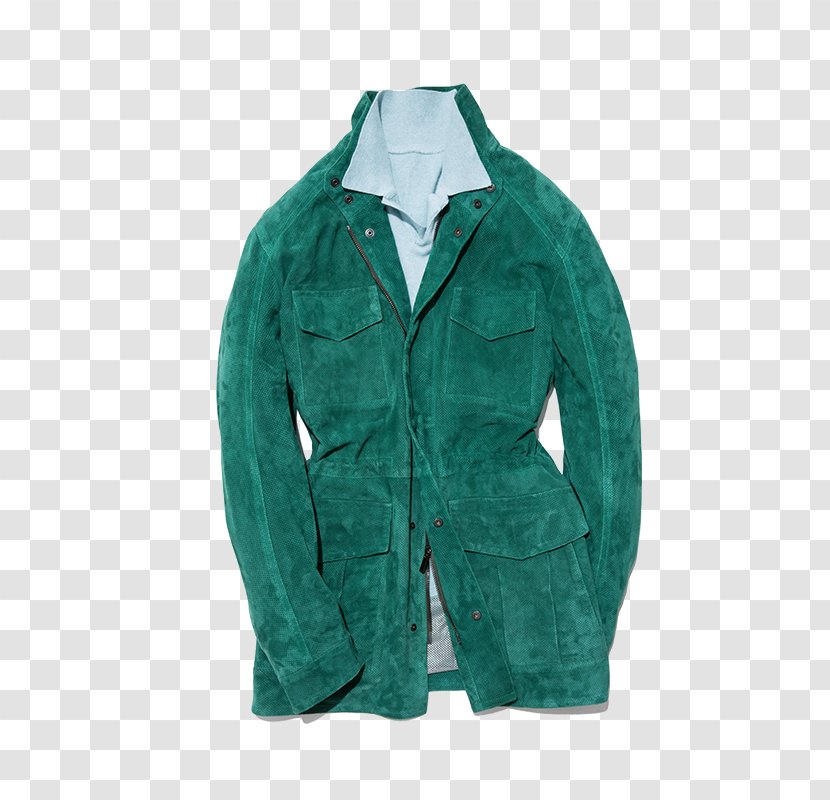 Jacket Turquoise - Sheep Suede Coat Transparent PNG