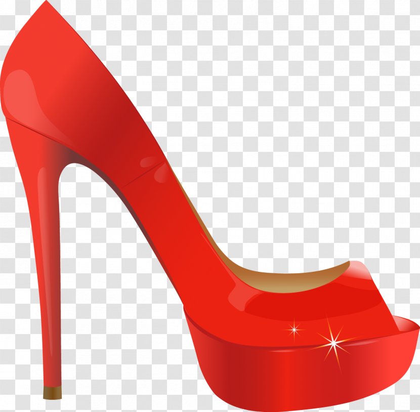 Red High-heeled Footwear - Art - Vector Shoes Transparent PNG