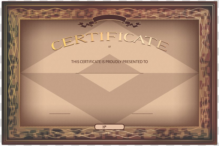 Diploma Academic Certificate Clip Art - Pattern - Brown Luxury Template Image Transparent PNG