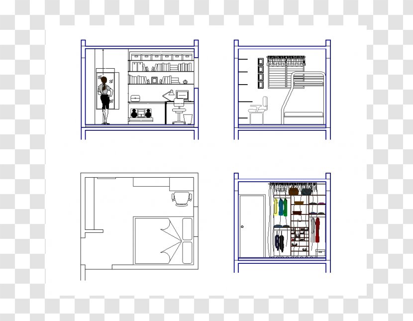 Computer-aided Design Interior Services Bedroom Drawing .dwg - Architecture Transparent PNG