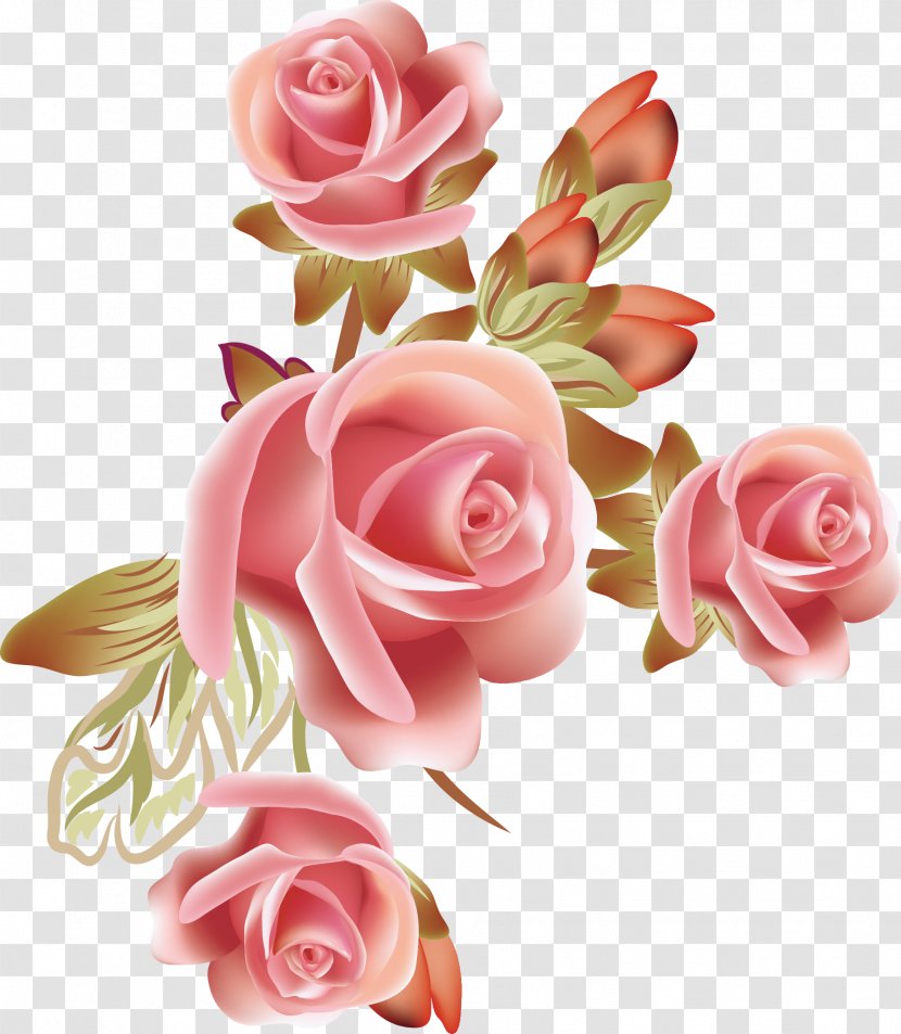 Rose Flower Clip Art - Floral Design - Vector Transparent PNG