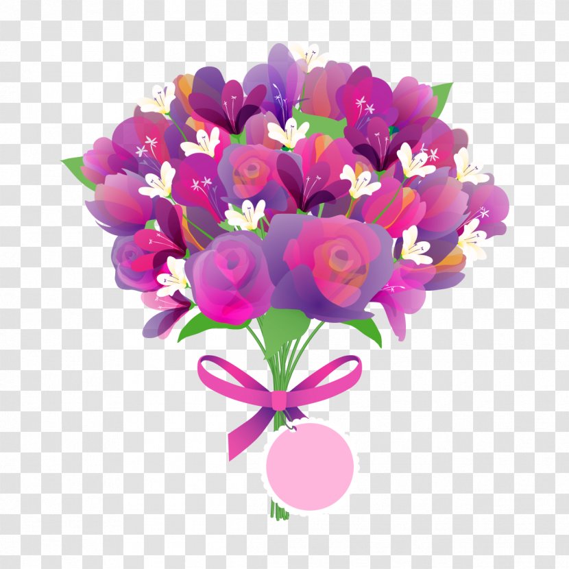 Mothers Day Flower Bouquet Greeting Card - Petal - Vector Rose Transparent PNG