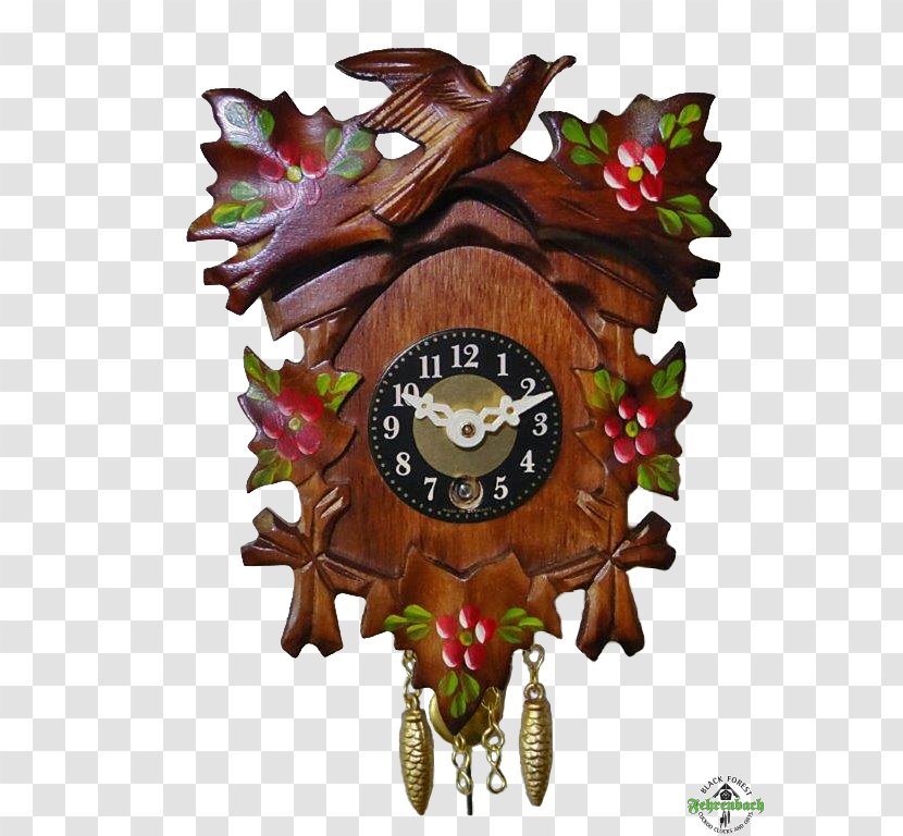 Cuckoo Clock Black Forest Clockmakers Quartz - Wall - Carved Flowers Transparent PNG