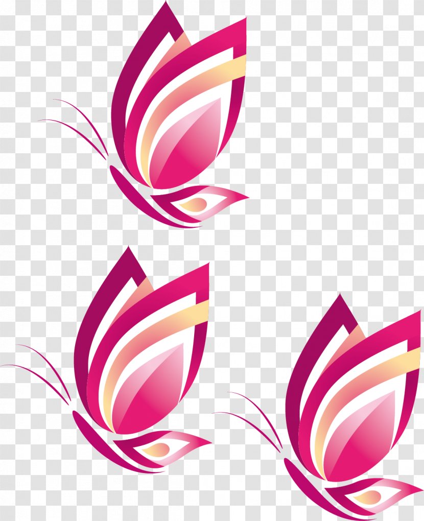 Logo Clip Art - Artwork - Vector Material Pink Butterfly Design Transparent PNG