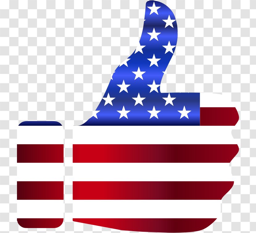 Flag Of The United States Thumb Signal Clip Art - Hand - American Transparent PNG