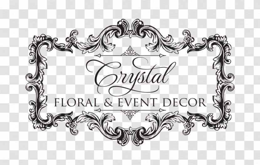 Logo Wedding Mandap Crystal Floral & Events Decor Chuppah - Black And White Transparent PNG