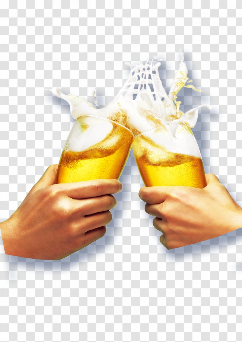 Wheat Beer Tsingtao Brewery Toast - Finger - Drink Transparent PNG