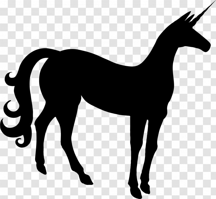 Unicorn Horse Silhouette Clip Art - Legendary Creature - Head Transparent PNG