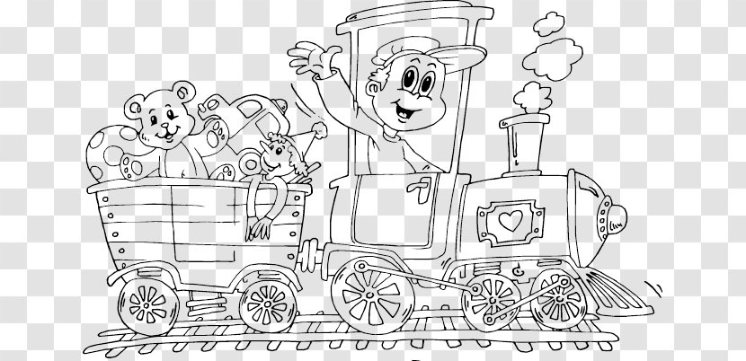 Toy Trains & Train Sets Coloring Book Rail Transport Transparent PNG