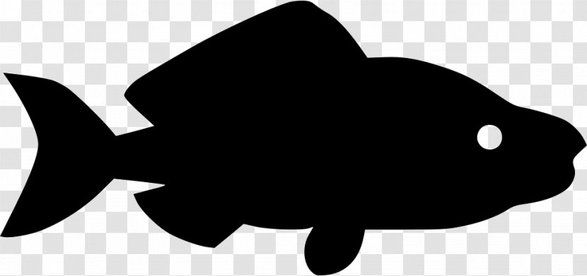 Fishing Silhouette Carp Clip Art - Black And White - Fish Transparent PNG