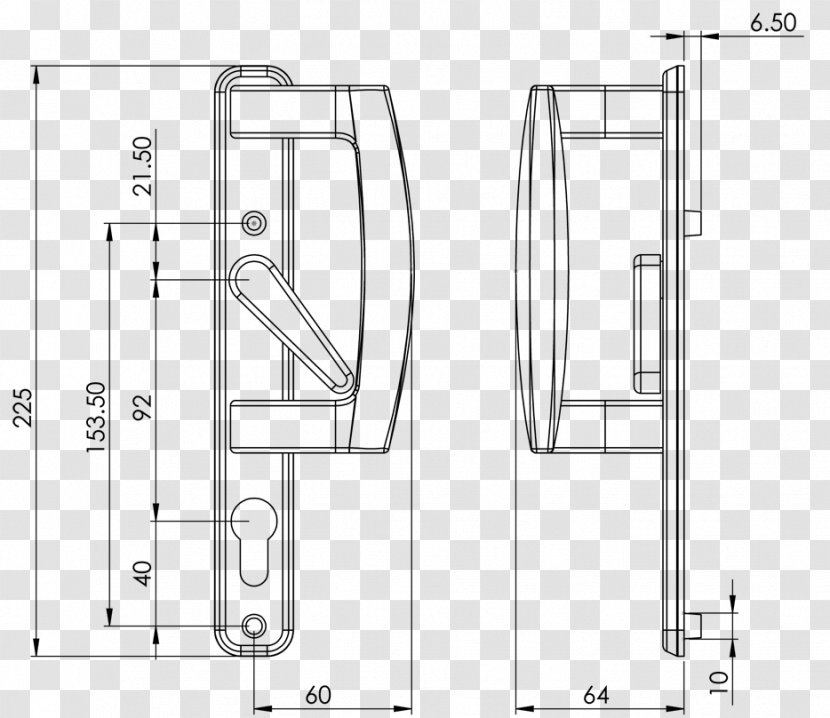 Door Handle Technical Drawing Line Transparent PNG