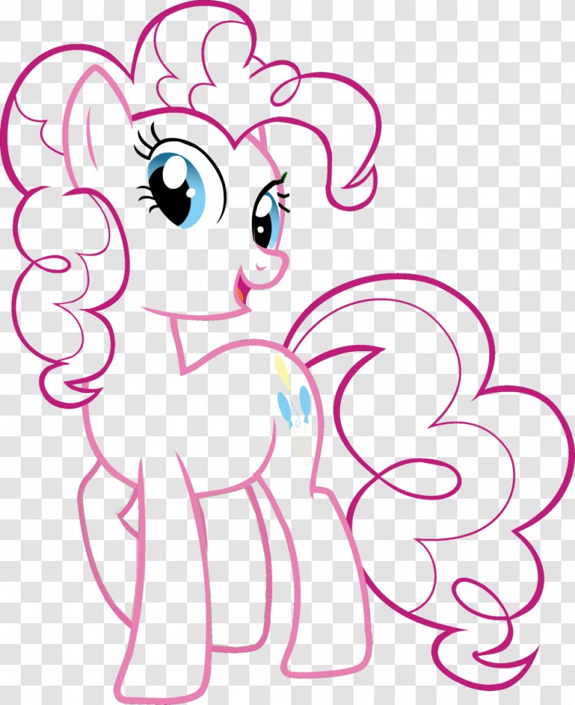Pony Pinkie Pie Rarity Applejack - Heart - Pegasus Outline Transparent PNG