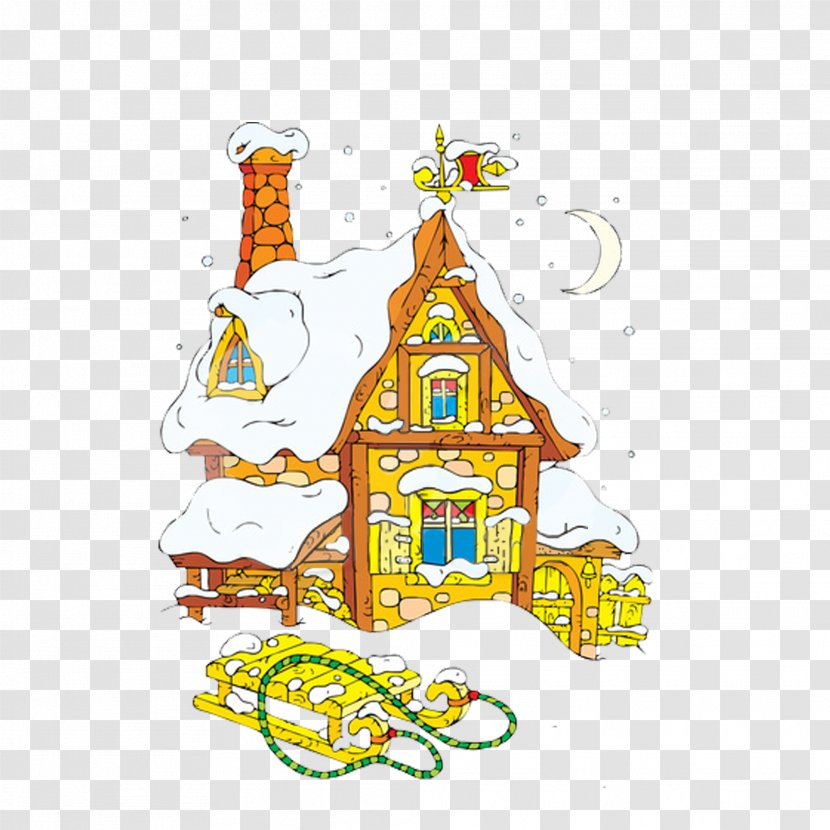 Santa Claus House Gingerbread Clip Art - Stock Photography - Cute Cartoon Snow Material Graphics Transparent PNG