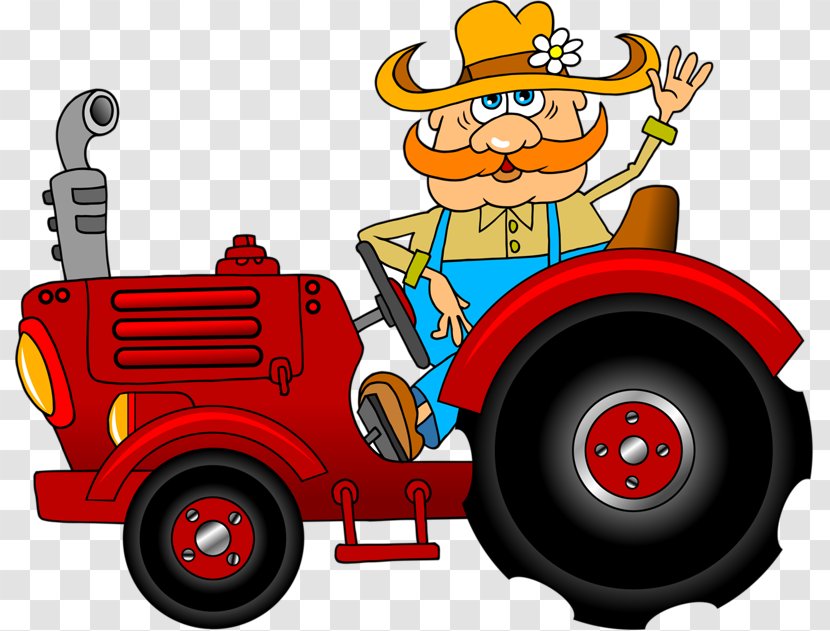 Tractor Cartoon Farm Clip Art - Automotive Design - Driving Cowboy Transparent PNG