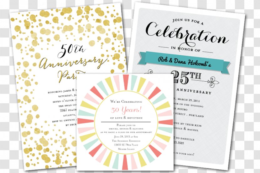 Wedding Invitation Paper Party Anniversary - Yellow - Invitations Transparent PNG