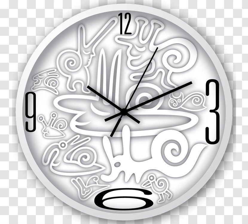 Product Design Font Pattern Black - Mosaic Wall Clocks Transparent PNG