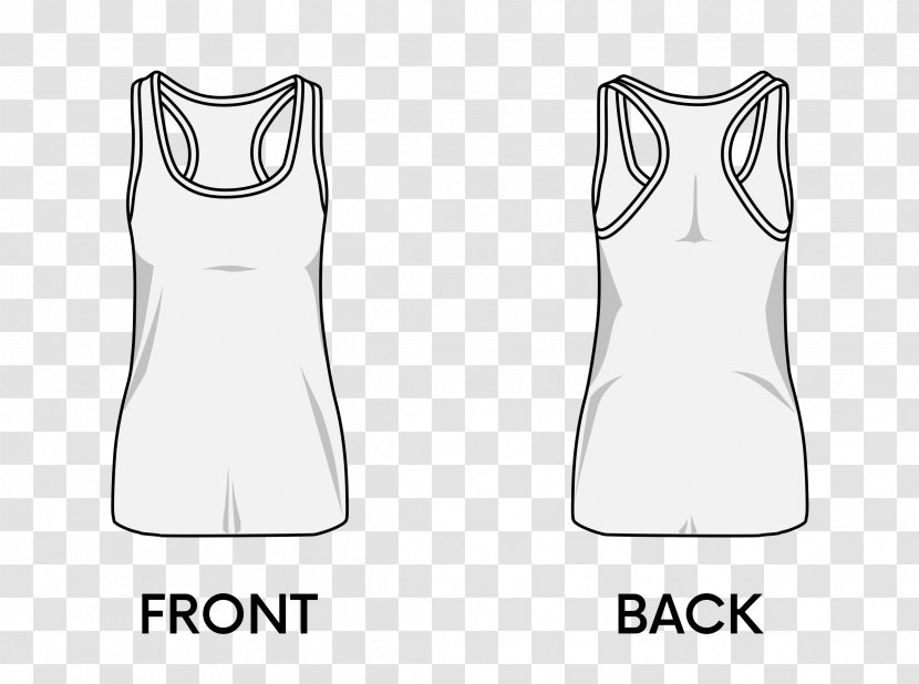 T-shirt Clothing Sleeveless Shirt Dress - Black And White - T Design Transparent PNG