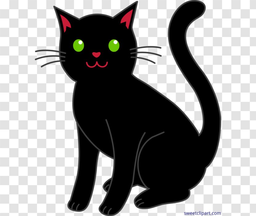 Black Cat Kitten Clip Art Image - Small To Medium Sized Cats Transparent PNG