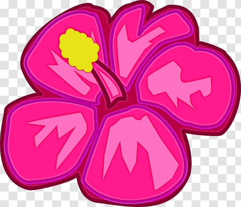 Pink Clip Art Plant Petal Flower - Paint - Herbaceous Magenta Transparent PNG