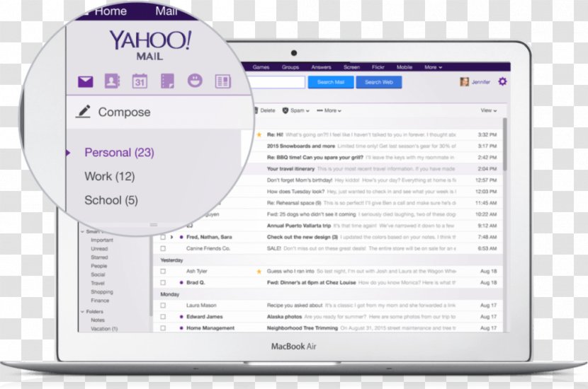 Yahoo! Mail Email Gmail Outlook.com - Yahoo Search Transparent PNG