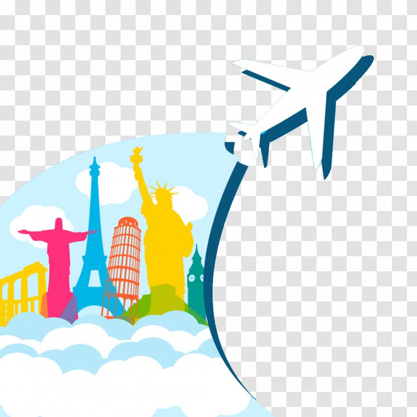Air Travel Airplane Flight - Sky - Creative World Poster Background Transparent PNG