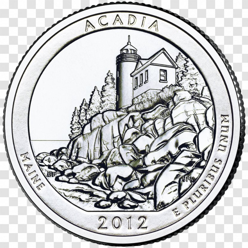 Acadia National Park Philadelphia Mint Quarter United States - Coin Transparent PNG