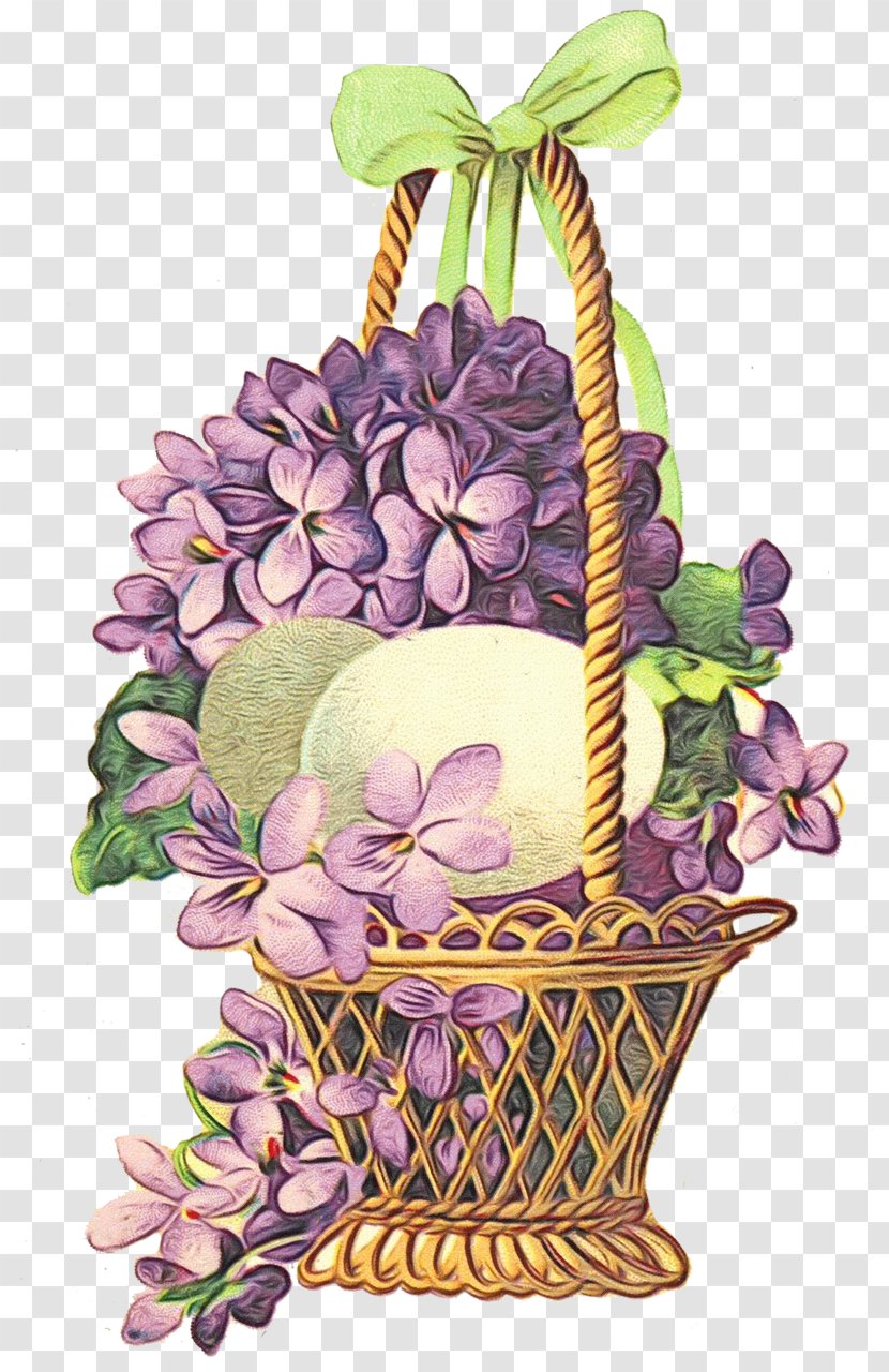 Easter Egg Background - Decoupage - Hydrangea Houseplant Transparent PNG