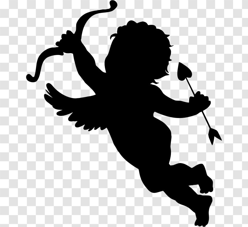 Silhouette Cupid Clip Art - Logo Transparent PNG