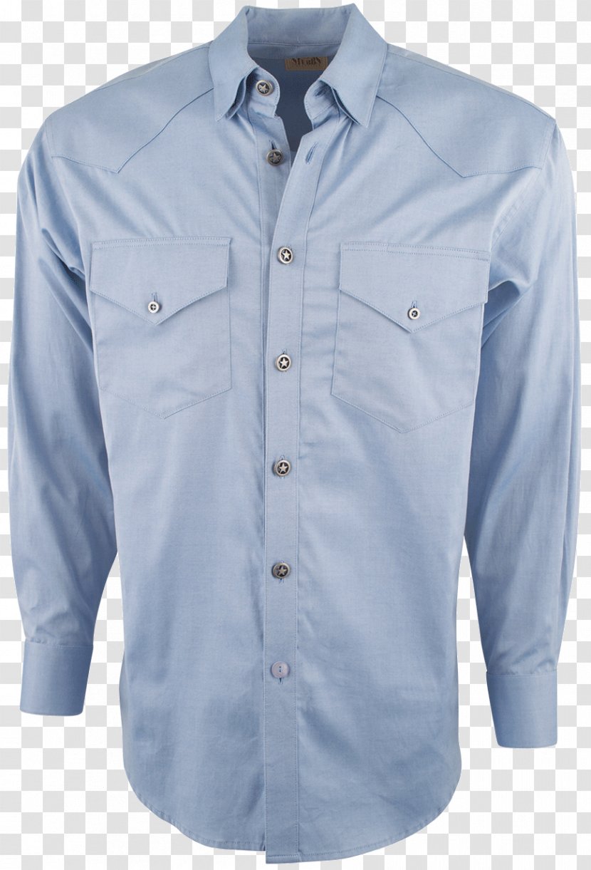 Long-sleeved T-shirt Dress Shirt Western Wear - Blue Transparent PNG