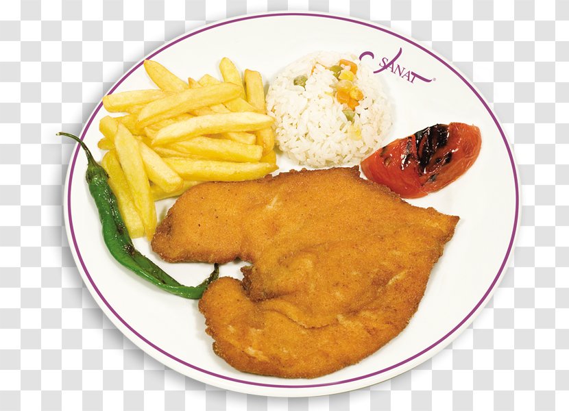 French Fries Schnitzel Fried Chicken And Chips - Cuisine - Pepper Steak Transparent PNG