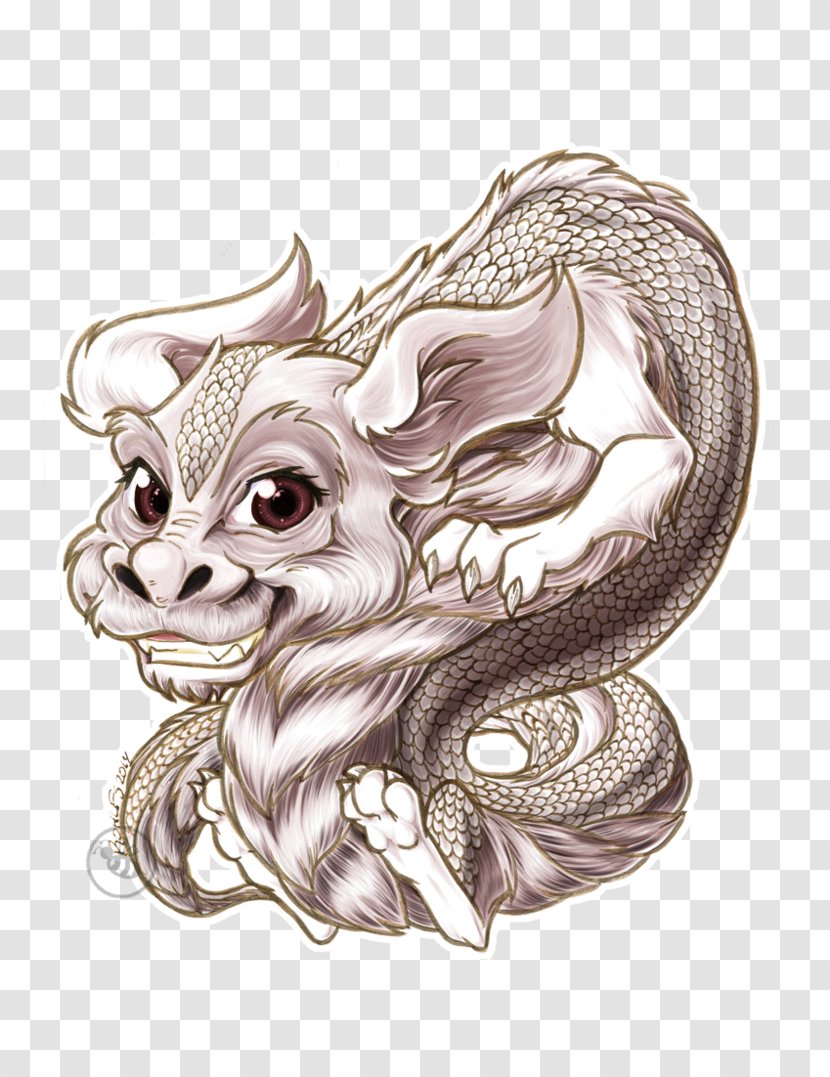 Falkor The NeverEnding Story Drawing Tattoo - Luckdragon - Ink Brush ...