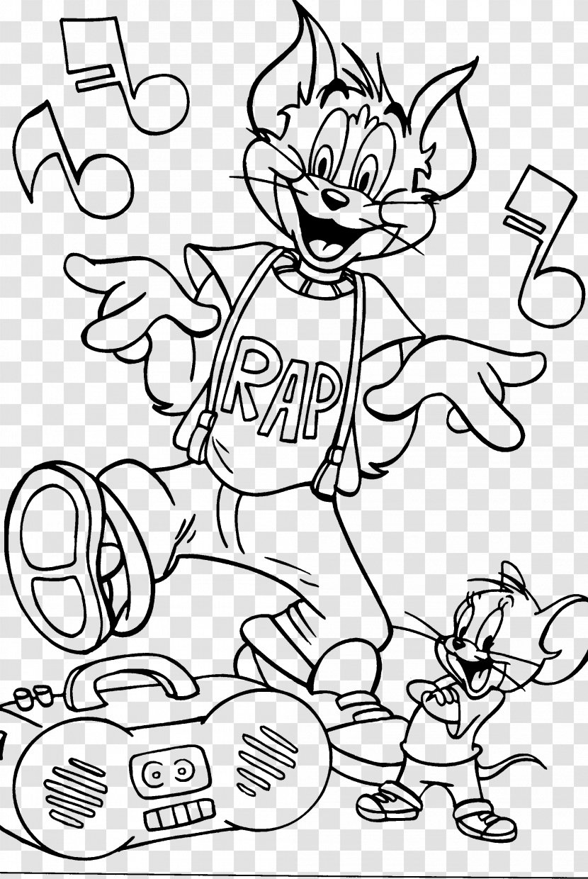 Tom Cat Jerry Mouse And Coloring Book Drawing - Cartoon Transparent PNG