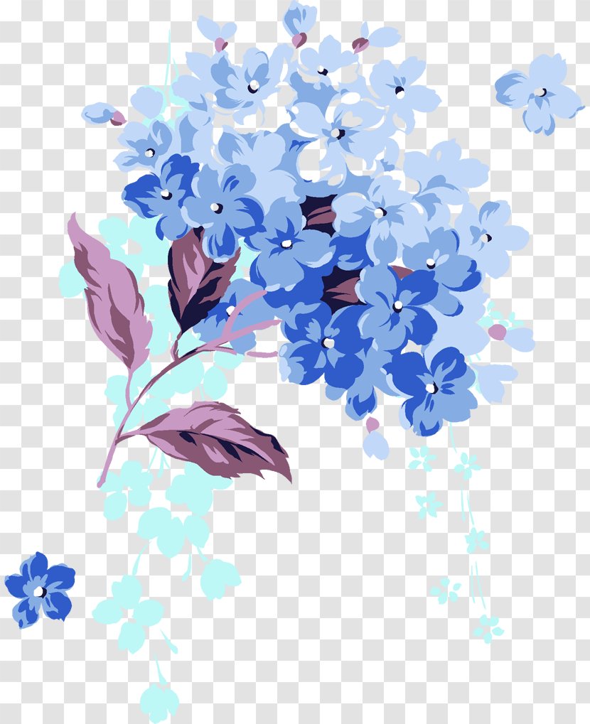 Clip Art Drawing Floral Design - Blue Plant Transparent PNG