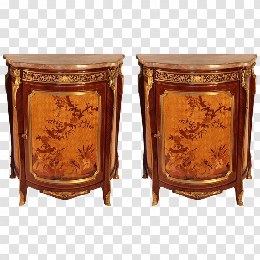 Pasadena Antique Bedside Tables Furniture Cabinetry - Lacquer Transparent PNG
